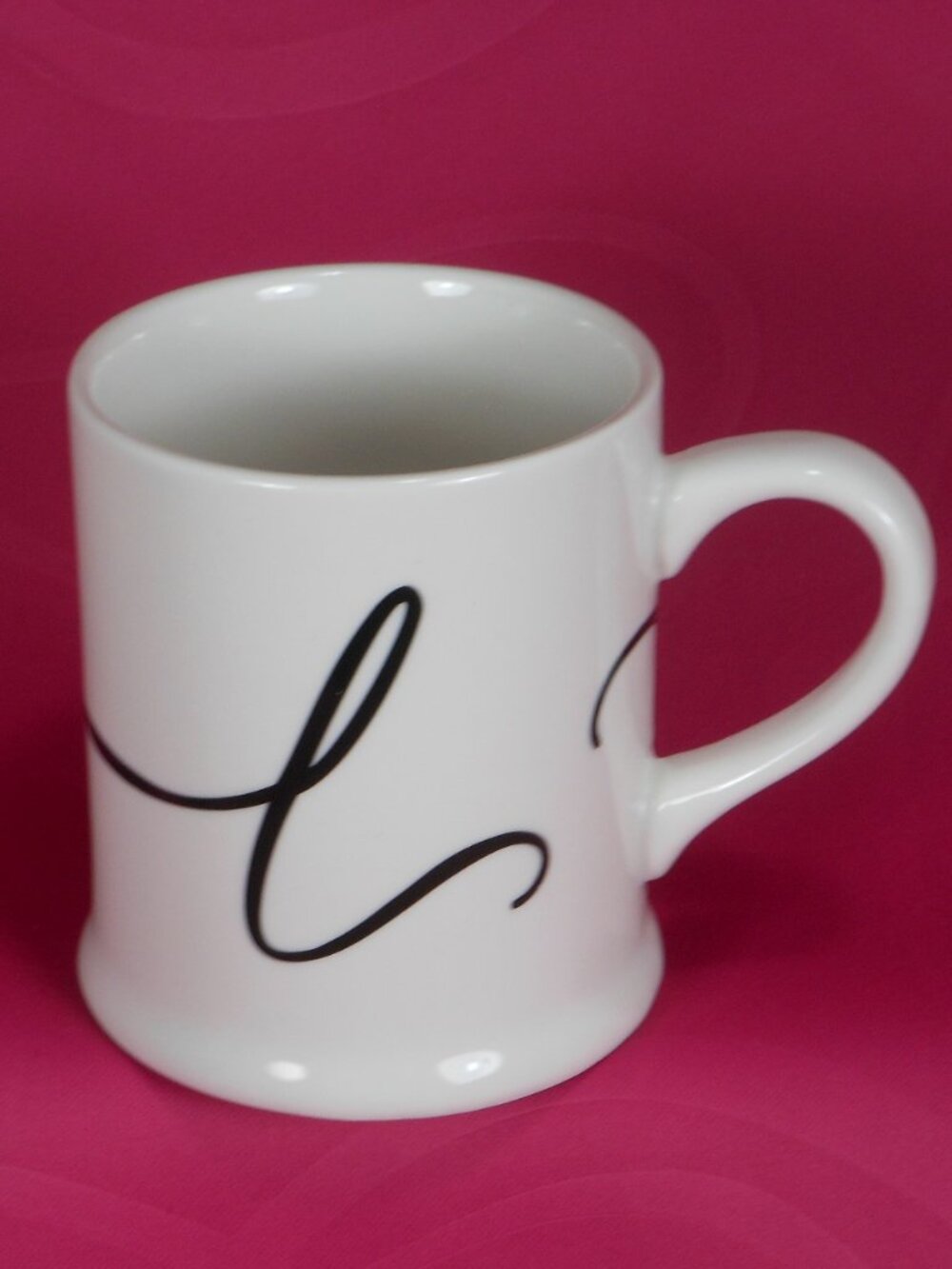 Indigo letter "L" coffee mug